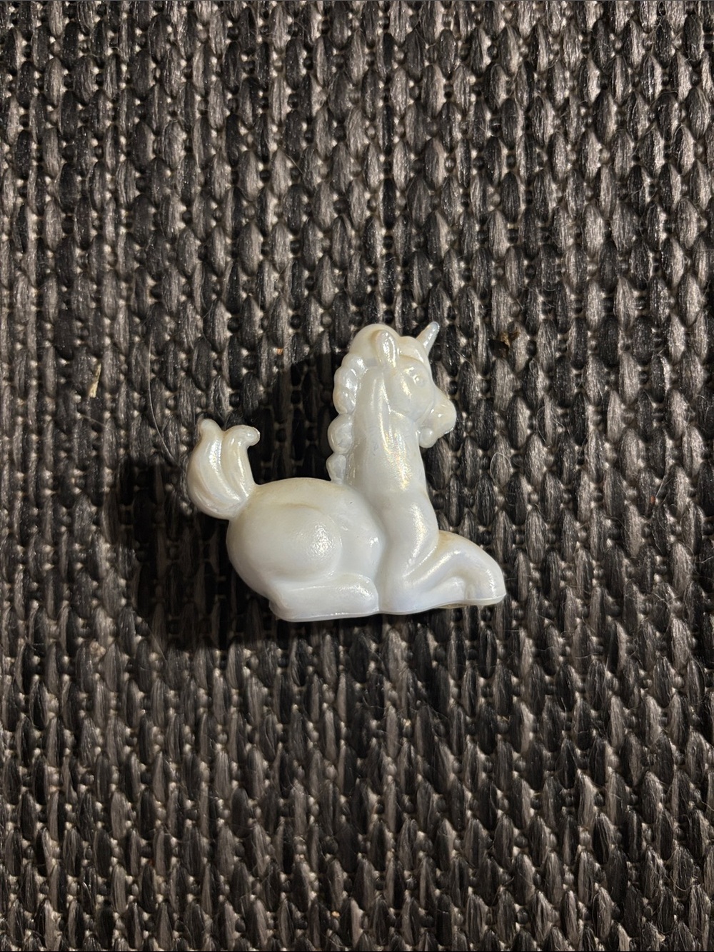 Vintage Boyd Little Glass Lucky The Unicorn White Milk Carnival Collectible